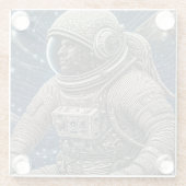 アイアート宇宙飛行士宇宙 ガラスコースター (裏面)