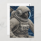 アイアート宇宙飛行士宇宙 ポストカード (正面/裏面)