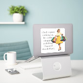 アイア感じスリーレトロおもしろい主婦 シール (デスク上のノートパソコン)