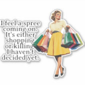 アイア感じスリーレトロおもしろい主婦 シール (正面)