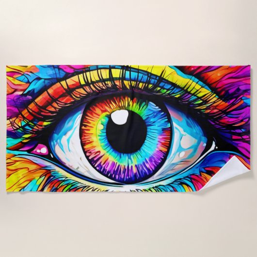 アイア鮮やかート ビーチタオル (正面)