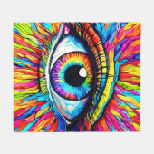 アイア鮮やかート フリースブランケット (正面(横))