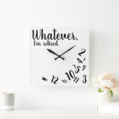 アイイムリタイ退職したアおもしろいメントホシンプルワイトラージCl スクエア壁時計 (ホーム)