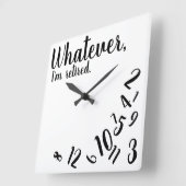 アイイムリタイ退職したアおもしろいメントホシンプルワイトラージCl スクエア壁時計 (傾斜)