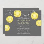 アイエロー&グレーパーティーランタン結婚式招待状 招待状 (正面/裏面)