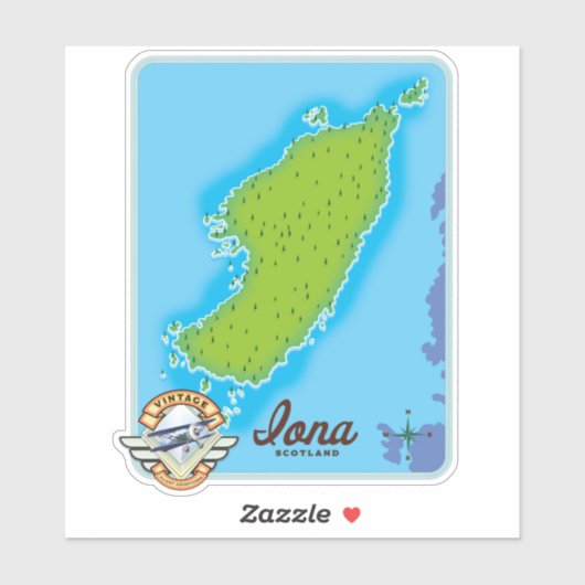 アイオナ スコットランド 地図 シール (シート)
