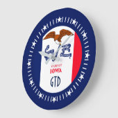 アイオパーソナライズされたワ州旗デザインオン ラージ壁時計 (傾斜)