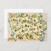 アイオワおもしろいヴィンテージの地図 ポストカード (正面/裏面)