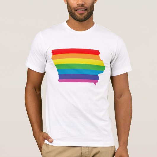 アイオワのプライド。 しまのある Tシャツ (正面)