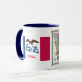 アイオワの地図および州の旗 マグカップ (正面左)