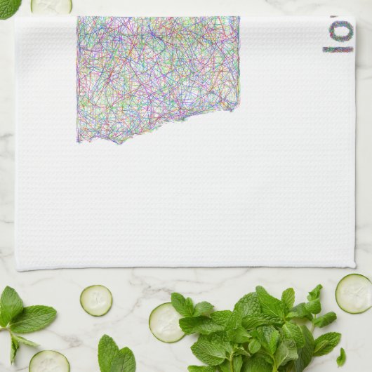 アイオワの地図 キッチンタオル (折り畳み)