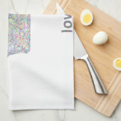 アイオワの地図 キッチンタオル (四つ折り)