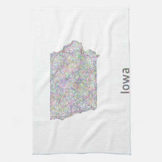 アイオワの地図 キッチンタオル (縦)
