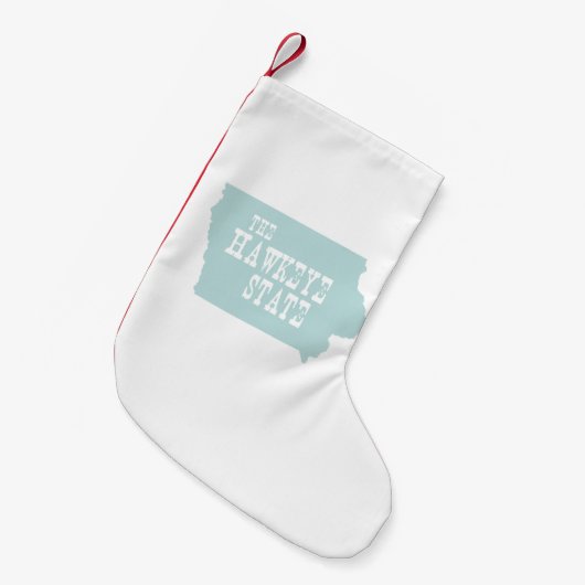 アイオワの州のモットーのスローガン スモールクリスマスストッキング (正面 (吊り時))