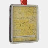 アイオワの州の地図 メタルオーナメント (右)