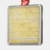 アイオワの州の地図 メタルオーナメント (左)