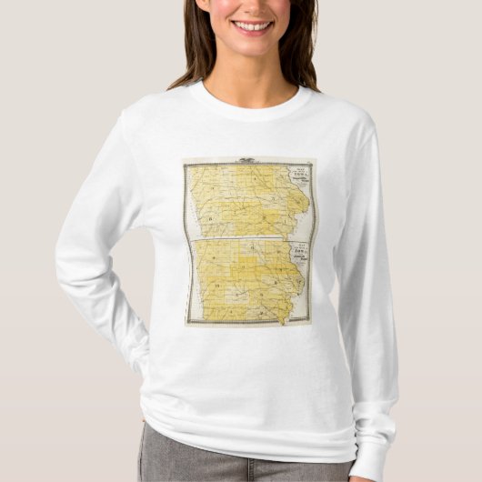 アイオワの州の地図 Tシャツ (正面)