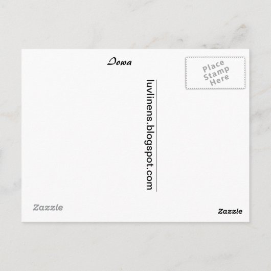 アイオワの挨拶 ポストカード (裏面)