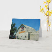 アイオワの田園納屋、誕生日 カード (黄色い花)