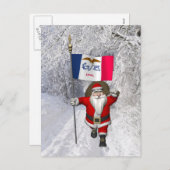 アイオワの看板があるサンタクロース シーズンポストカード (正面/裏面)