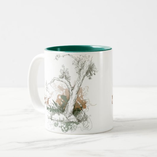 アイオワの緑の木のマグ ツートーンマグカップ (正面左)