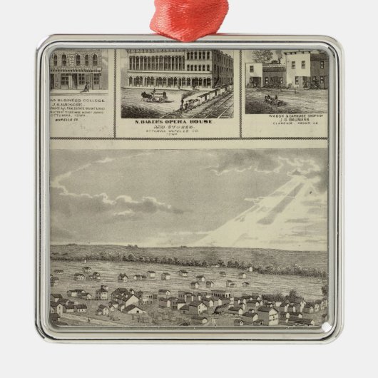 、アイオワのCentervilleの1875のビジネスチェロキー メタルオーナメント (正面)
