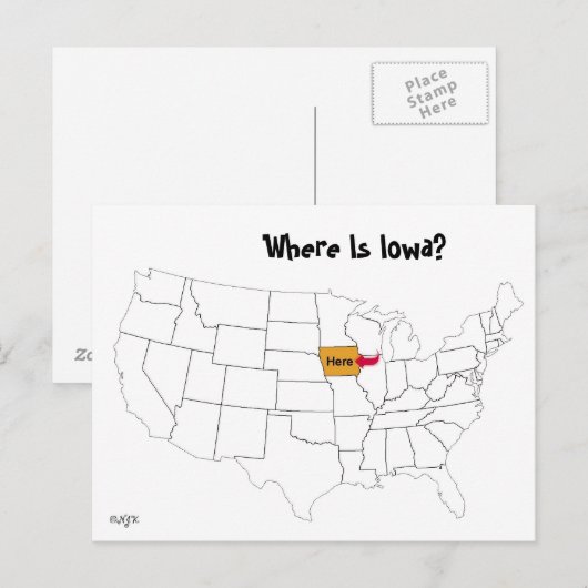 アイオワはどこだ？ ポストカード (正面/裏面)