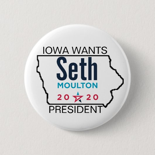 アイオワはSeth Moulton 2020年がほしいと思います 缶バッジ (正面)