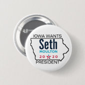 アイオワはSeth Moulton 2020年がほしいと思います 缶バッジ (正面&裏面)