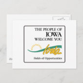 アイオワへようこそ – USA Road Sign ポストカード (正面/裏面)