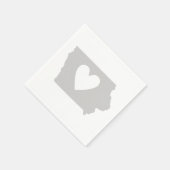 アイオワグレーマップシェイプハート切り出し紙パーティー スタンダードカクテルナプキン (角)