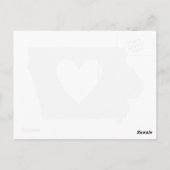 アイオワグレー州マップシェイプとハート切り出し ポストカード (裏面)