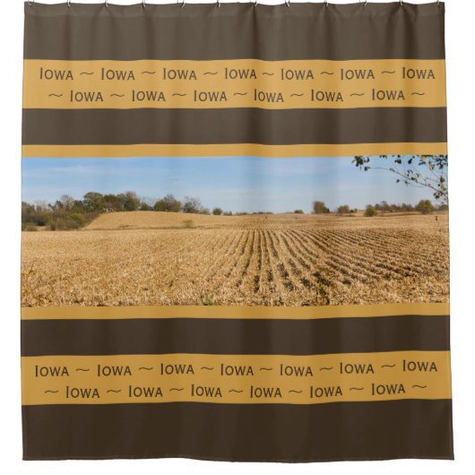 アイオワコーンフィールドパノラマ風景写真 シャワーカーテン (正面)