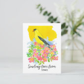 アイオワゴールドフィンチプレーリバラからの愛の送信 ポストカード (スタンド正面)