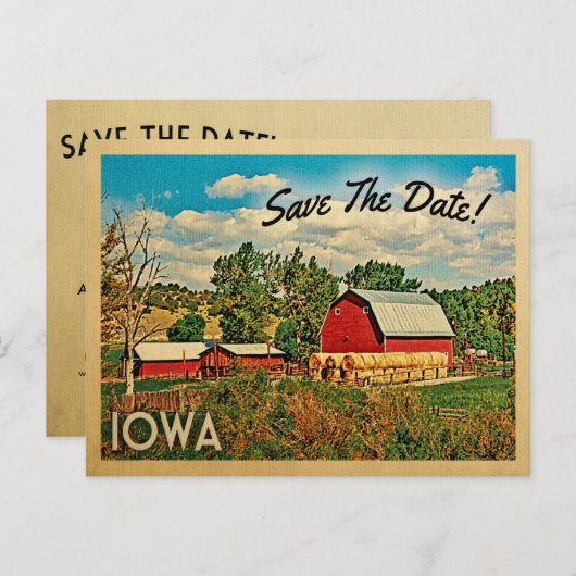 アイオワザデイトファームバーン素朴 案内ポストカード (正面/裏面)