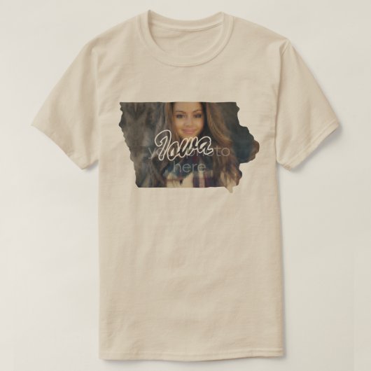 アイオワシェイプTシャツの州 Tシャツ (デザイン正面)