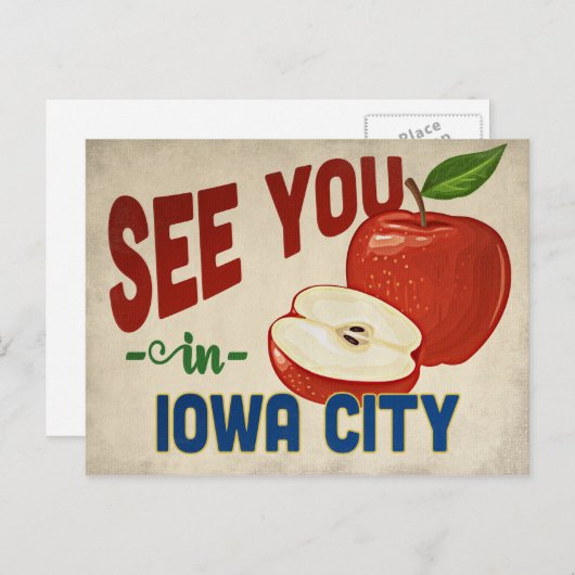 アイオワシティアイオワアップル – ヴィンテージトラベル ポストカード (正面/裏面)