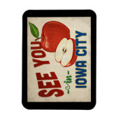 アイオワシティアイオワアップル – ヴィンテージトラベル マグネット (縦)