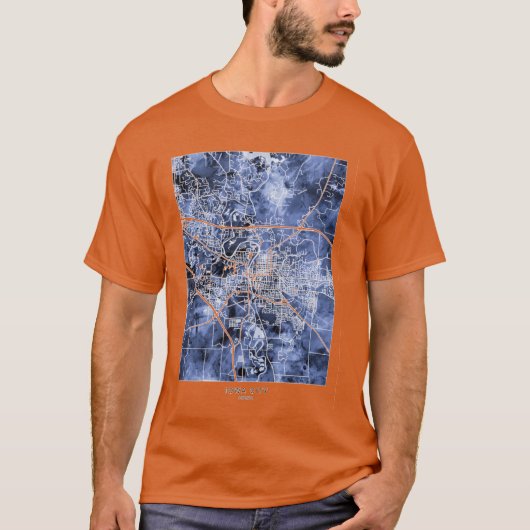 アイオワシティ地図 Tシャツ (正面)