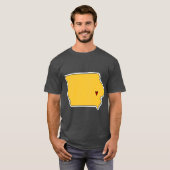 アイオワシティ州の輪郭 Tシャツ (正面フル)