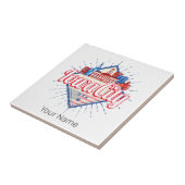 アイオワシティ統一された州レトロスカイラインヴィンテージUSA タイル (側面)