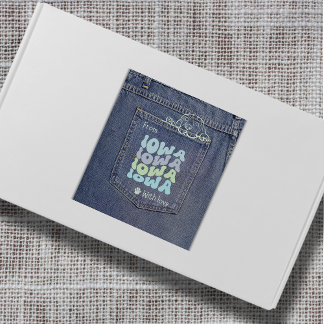 アイオワドッグインジーンポケットクラシックスクエアステッカー スクエアシール