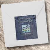 アイオワドッグインジーンポケットクラシックスクエアステッカー スクエアシール