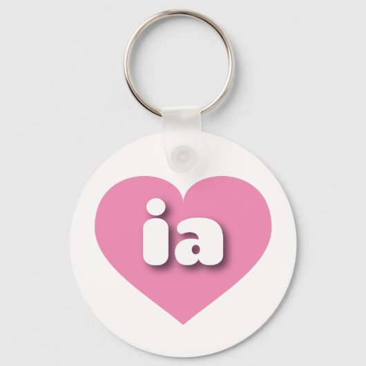 アイオワピンクハート- I love ia キーホルダー (正面)