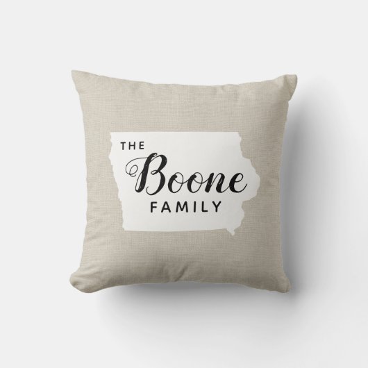 アイオワファミリーモノグラム州装飾用クッション クッション (正面)