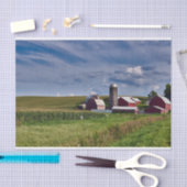 アイオワファーム、コーンフィールド、サイロ、レッドバーンズ 薄葉紙 (クラフト)