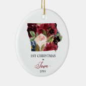 アイオワブルゴーニュの第1のパーソナライズされたフローラ セラミックオーナメント (右)