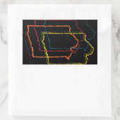 アイオワプライドぼやけ 長方形シール (バッグ)