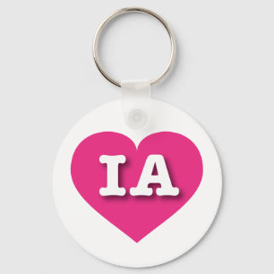 アイオワホットピンクハート- I love IA キーホルダー