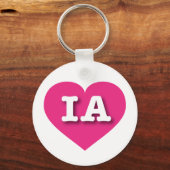アイオワホットピンクハート- I love IA キーホルダー (正面)